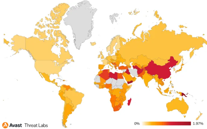 Map showing global risk ratio for RATs in Q2/2022