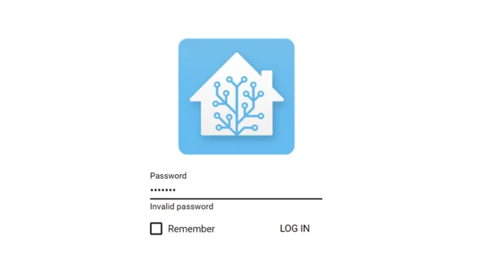 Home Assistant’s login screen