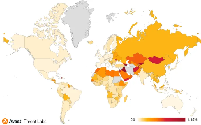 Global risk ratio for mobile TrojanSMS in Q4/2022