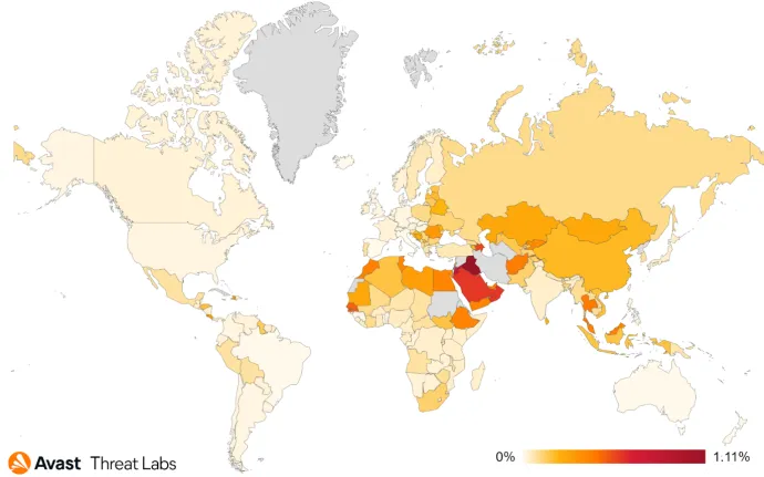 Global risk ratio for mobile TrojanSMS in Q1/2023 