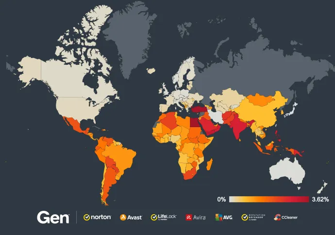 Global risk ratio of mobile adware in Q2/2024