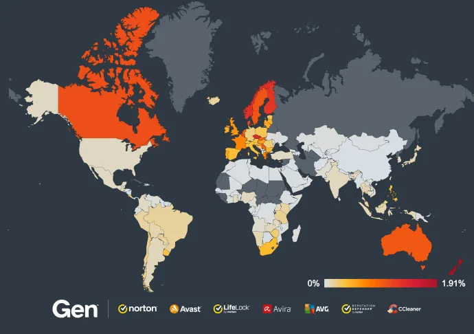 Global risk ratio for Financial scam in Q2/2024 