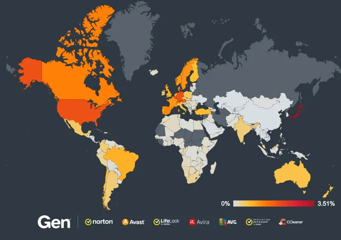 Global risk ratio for Technical Support Scam for Q1 and Q2/2024