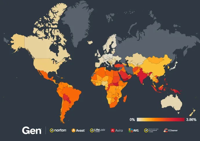 Global risk ratio of mobile adware in Q3/2024 