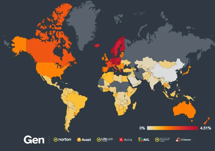 Risk ratio of dating scams in Q3/2024 