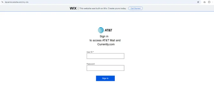 Example of phishing page hosted on WIS site 