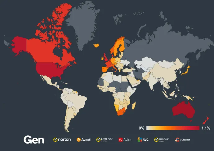 Overall risk ratio of email threats in Q4/2024 