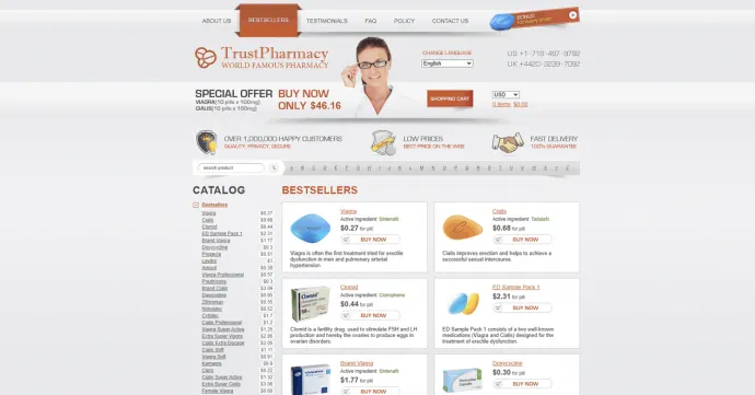 Examples of fake pharma e-shops 